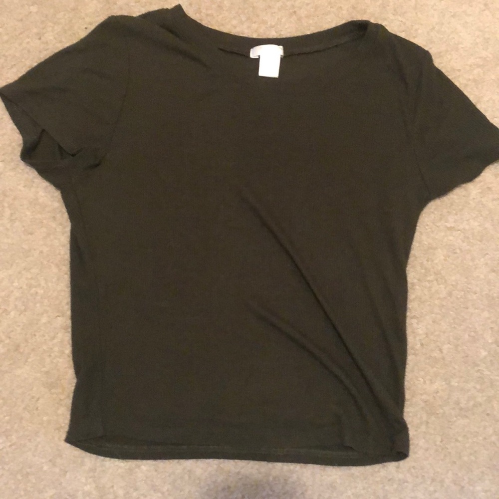 BOZZOLO army green crop tee